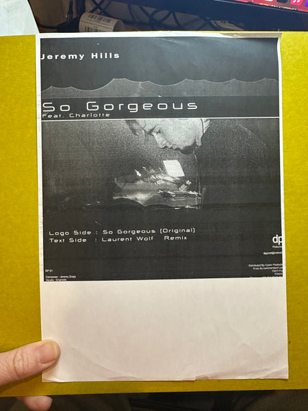 Jeremy Hills Feat. Charlotte - So Gorgeous - Mint- 12" Single Record 2007 DP Productions France White Label Vinyl - House / Electro House - Shuga Records