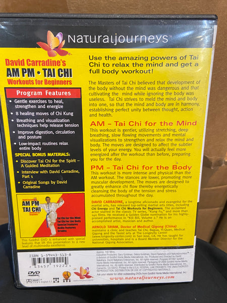 David Carradine's AM PM Tai Chi (2003) - Used VG+ DVD 2003 Natural Journeys - Shuga Records