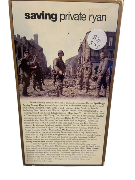 Saving Private Ryan (1998) - Used VG+ 2 VHS Limited Edition Dreamworks Tape - Shuga Records
