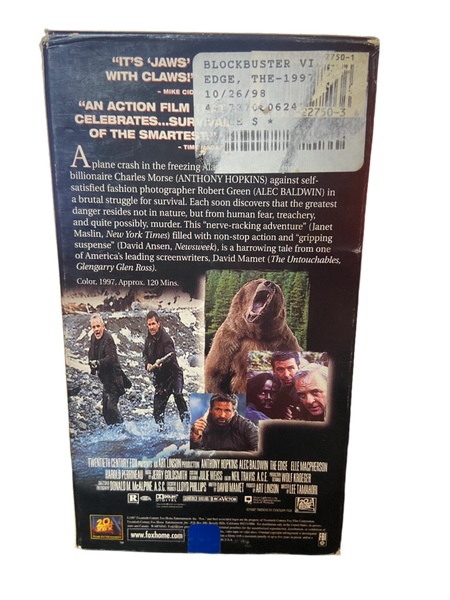 The Edge (1997) - Used VG VHS 1998 20th Century Fox Tape - Shuga Records