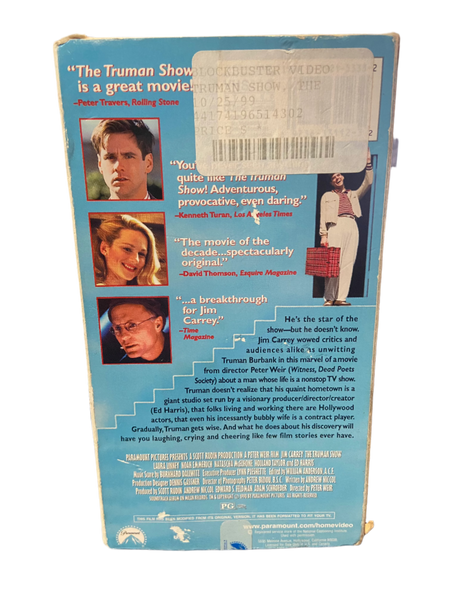 The Truman Show (1998)- VG+ VHS 1999 Paramount Tape - Shuga Records
