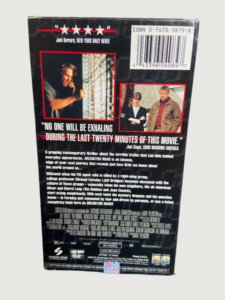 Arlington Road (1999) - Used NM VHS 1999 Screen Gems Tape - Shuga Records