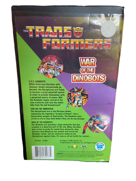 Transformers: War of The Dinobots (1984) - Used VG+ VHS 1984 Canadian Sunbow Tape - Shuga Records
