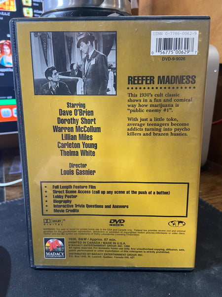 Reefer Madness (1936) - Used NM DVD 1998 Madacy Entertainment - Shuga Records