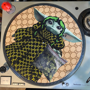 2020 Limited Edition Gucci Star Wars Baby Yoda x Billie Eilish 420 Slip Mat Weed GG - Slipmat Vinyl Record Turntable Slip Mat - Shuga Records