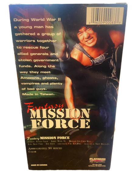 Jackie Chan - Fantasy Mission Force (1983) - Used VHS 1998 Platinum Tape - Shuga Records