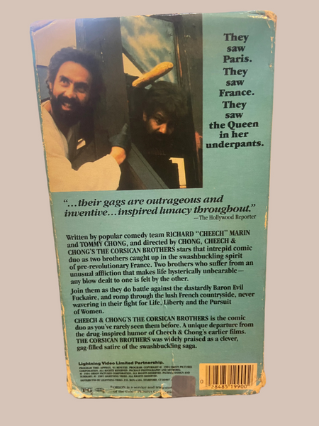 Cheech & Chong: The Corsican Brothers (1984) - Used VHS 1984 Lightning Video Tape - Shuga Records