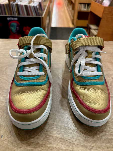 RARE MINT 2006/2007 Nike Vandal Low Women Shoes Gold / Red / Green 312492-771 Leather Sneakers SIZE 11 - Shuga Records