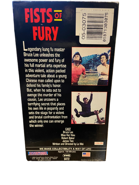 Fists of Fury (1972) - Used VHS 1993 Goodtimes Tape - Shuga Records