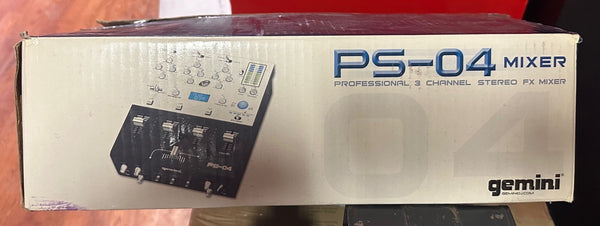 IN BOX - 10" Gemini PS-04 Mixer 3 Channel Stereo FX Mixer - Shuga Records