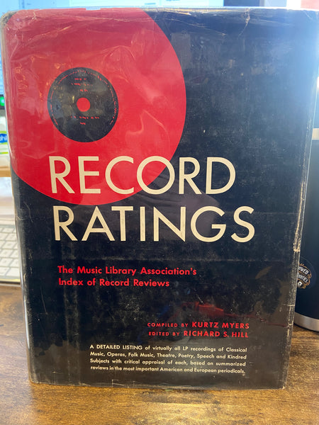 Kurtz Myers - Record Ratings: The Music Library Association's Index of Record Reviews - Used Hardcover Book 1956 Crown Publishers, Inc. - Shuga Records