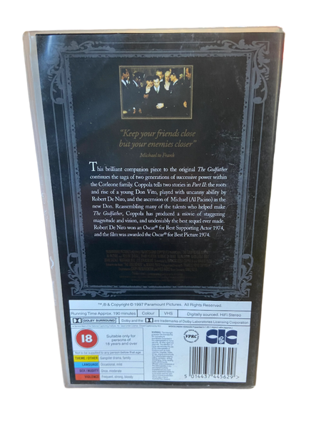 The Godfather Part 2 (1974) - New VHS 1997 Paramount Pictures Tape - Shuga Records