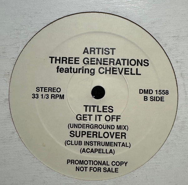 Three Generations Featuring Chevell – Superlover - VG+ 12" Single Record 1990 Atlantic Express Promo Vinyl - House / Garage House - Shuga Records
