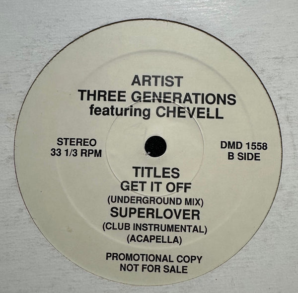 Three Generations Featuring Chevell – Superlover - VG+ 12" Single Record 1990 Atlantic Express Promo Vinyl - House / Garage House