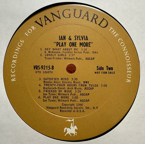 Ian & Sylvia - Play One More - Mint- LP Record 1966 Vanguard USA Mono Promo Label Rare Vinyl - Folk / Folk Rock - Shuga Records