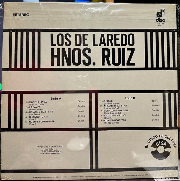 Hermanos Ruiz – Los De Laredo - New LP Record 1981 Disa USA Vinyl - Latin / Tex Mex / Tejano - Shuga Records