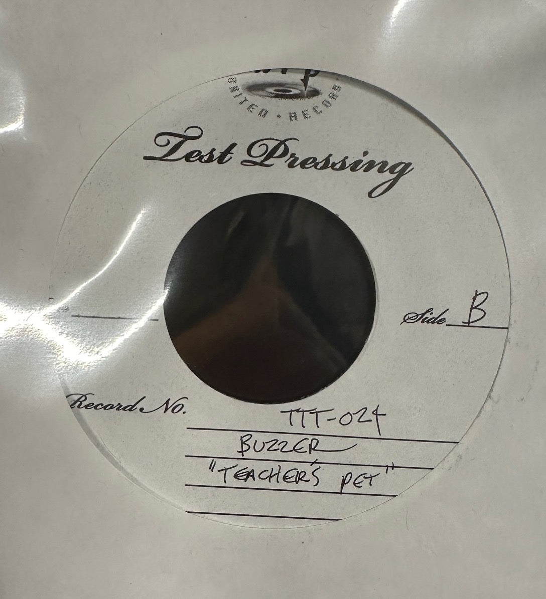 Buzzer – Teacher's Pet - New 7" Single Record 2009 Tic Tac Totally! Test Pressing Promo Vinyl - Rock / Glam / Punk - Shuga Records