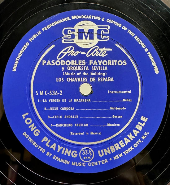 Los Chavales De España, Orquesta Sevilla – Pasodobles Favoritos - VG+ 10" EP Record 1950 SMC Pro-Arte USA Vinyl - Latin - Shuga Records