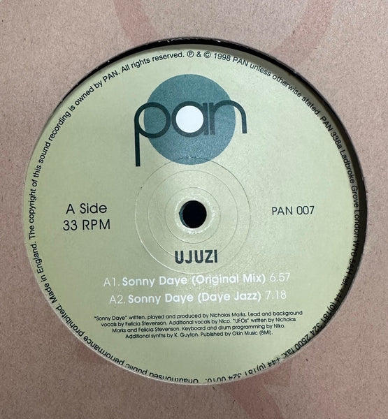 Ujuzi ‎– Sonny Daye - VG+ 2x 12" Single Record 1998 PAN UK Vinyl - House - Shuga Records