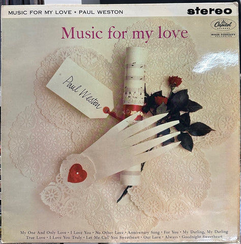 Paul Weston – Music For My Love - Mint- LP Record 1964 Capitol UK Stereo Vinyl - Jazz / Easy / Lounge