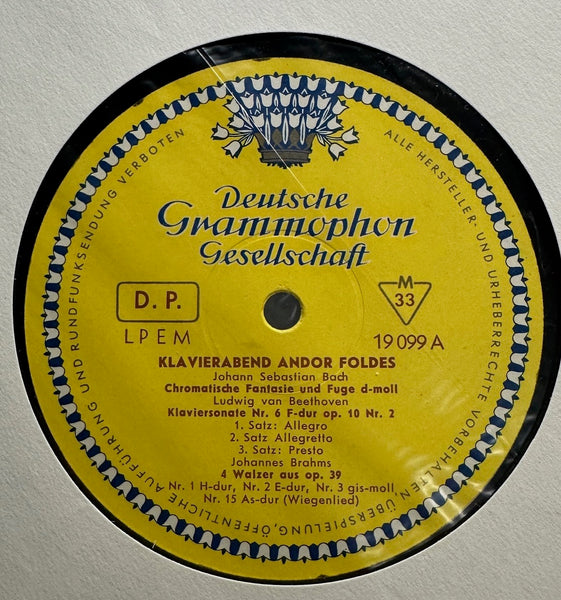 Andor Foldes – Piano Recital Andor foldes - Mint- LP Record 1962 Deutsche Grammophon Germany Mono Vinyl - Classical - Shuga Records