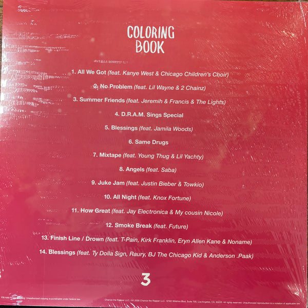 Chance The Rapper - Coloring Book (2016) - New 2 LP Record 2026 Self-Released 10th Anniversary Translucent Pink Vinyl - Chicago Hip Hop - Shuga Records