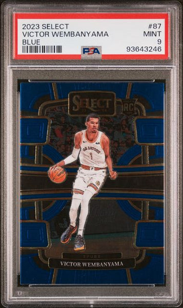 VICTOR WEMBANYAMA 2023 Panini SELECT Blue Rookie Card #87 PSA 9