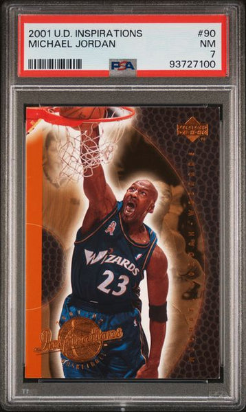 Michael Jordan 2001 UPPER DECK INSPIRATIONS Card #90 Chicago Bulls Wizards HOF PSA 7
