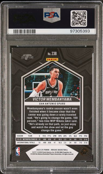2023 PANINI MOSAIC #238 VICTOR WEMBANYAMA - PSA 8 NM-MT