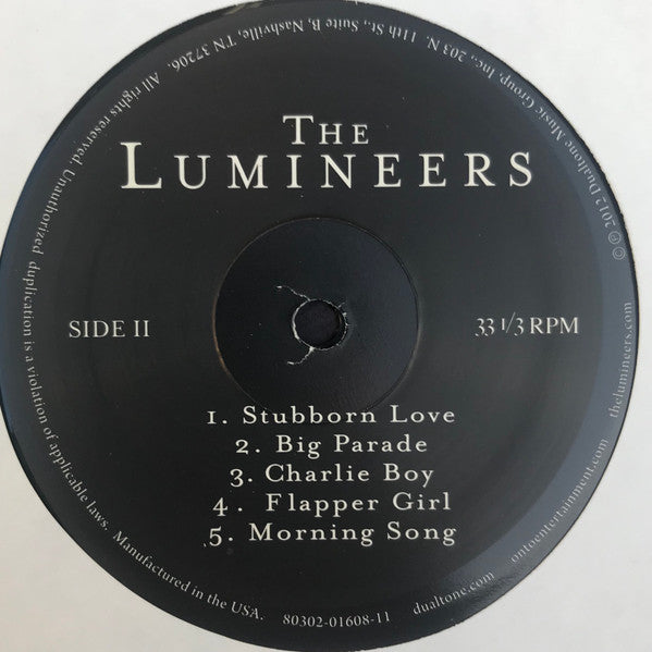 The Lumineers - The Lumineers (2012) - Mint- (VG+ cover) LP Record 2016 Dualtone USA Vinyl, Insert & Download - Alternative Rock - Shuga Records