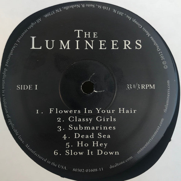 The Lumineers - The Lumineers (2012) - Mint- (VG+ cover) LP Record 2016 Dualtone USA Vinyl, Insert & Download - Alternative Rock - Shuga Records