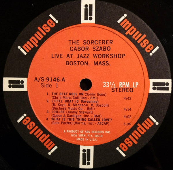 Gabor Szabo – The Sorcerer - VG+ LP Record 1967 Impulse! USA Original Vinyl - Gypsy Jazz / Soul-Jazz - Shuga Records