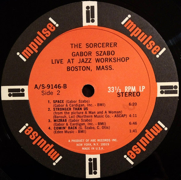 Gabor Szabo – The Sorcerer - VG+ LP Record 1967 Impulse! USA Original Vinyl - Gypsy Jazz / Soul-Jazz - Shuga Records