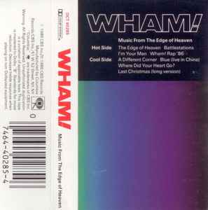 Wham! – Music From The Edge Of Heaven - Used Cassette 1986 Columbia Tape - Synth-pop