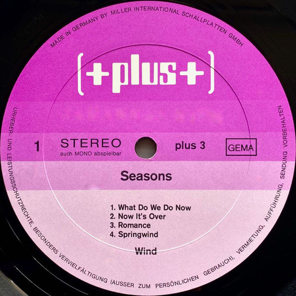 Wind - Seasons - VG+ LP Record 1971 +plus+ Germany Original Press Vinyl - Krautrock / Psychedelic Rock / Prog Rock - Shuga Records