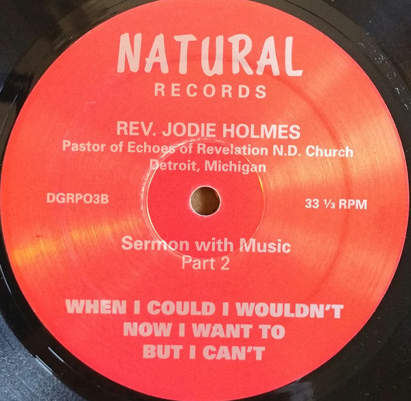 Rev. Jodie Holmes - When I Could I Wouldn't Now I Want To But I Can't - New LP Record 2017 Natural Detroit Gospel Reissue Project Vinyl & Insert - Gospel / Soul / Religious - Shuga Records
