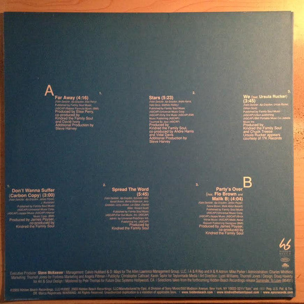 Kindred The Family Soul - Surrender To Love - Mint- EP Record 2003 Epic Hidden Beach Recordings USA Promo Vinyl - Soul / House / Neo Soul - Shuga Records