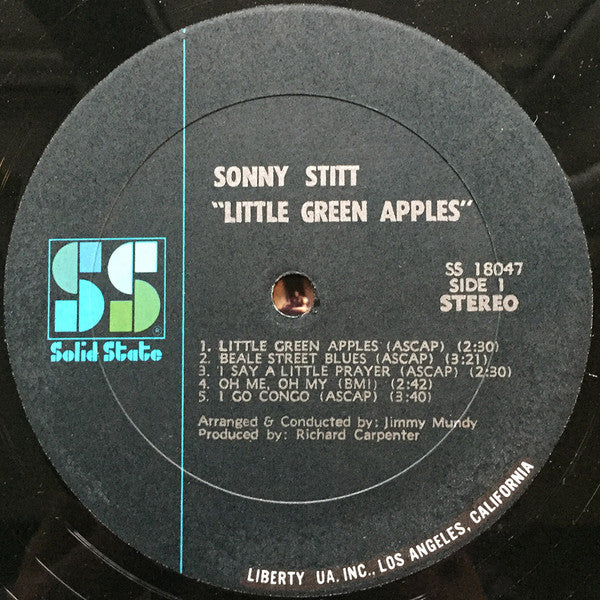 Sonny Stitt – Little Green Apples - Mint- LP Record 1969 Solid State USA Vinyl - Jazz / Soul-Jazz - Shuga Records