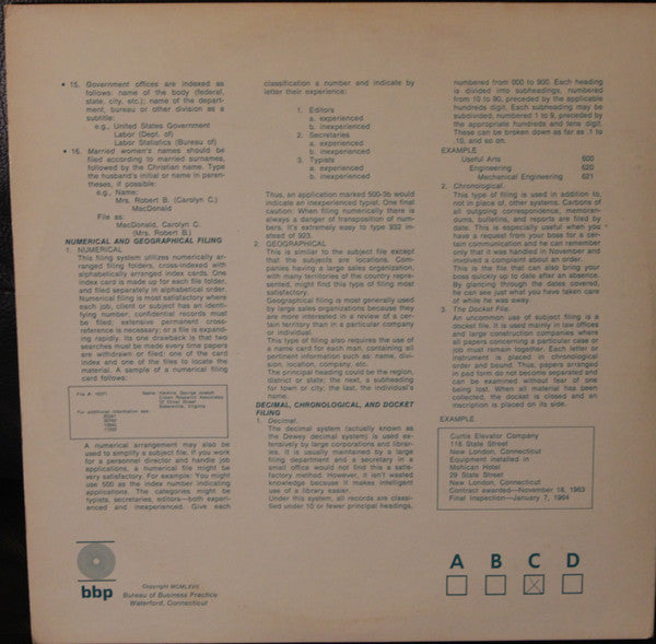 Unknown Artist - BBP Speed Dictation Program: Program C - VG 2 LP Record 1967 Bureau Of Business Practice USA Vinyl & 2x Booklets - Non-Music / Spoken Work / Education