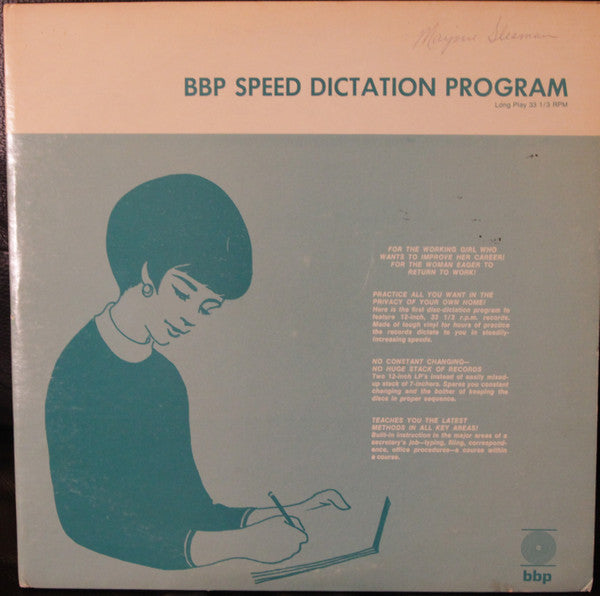 Unknown Artist - BBP Speed Dictation Program: Program C - VG 2 LP Record 1967 Bureau Of Business Practice USA Vinyl & 2x Booklets - Non-Music / Spoken Work / Education