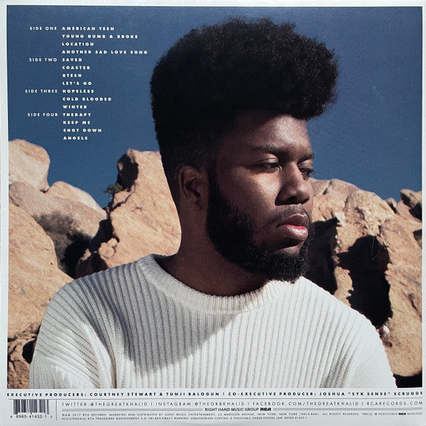 Khalid - American Teen - Mint- 2 LP Record 2017 RCA Sony Europe Vinyl - Neo Soul / Funk / R&B - Shuga Records