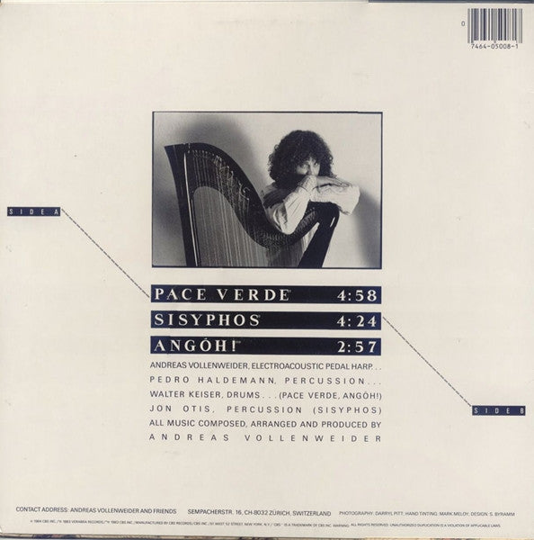 Andreas Vollenweider - Pace Verde (Music For Living Beings) - Mint- EP Record 1984 CBS USA Vinyl - Ambient / New Age - Shuga Records