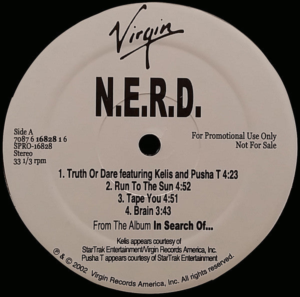 N*E*R*D - From The Album In Search Of... - Mint- LP Record 2002 Virgin Sampler USA Promo Vinyl - Hip Hop / Rock / Instrumental - Shuga Records
