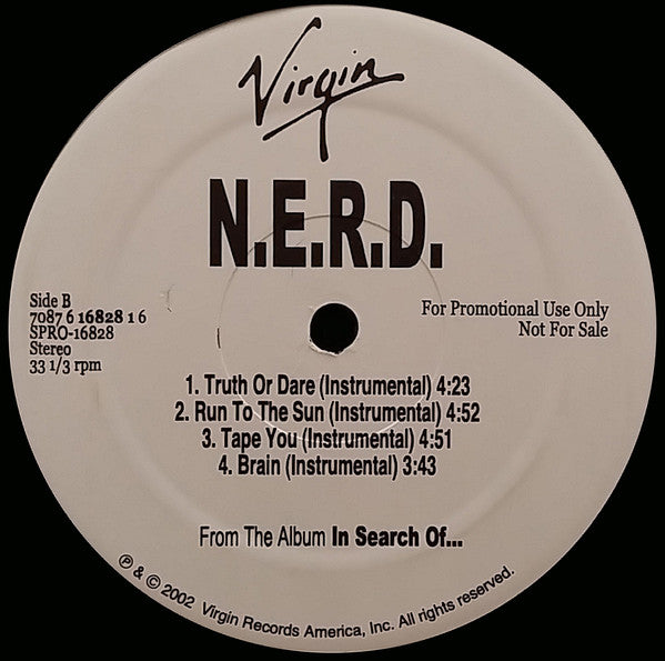 N*E*R*D - From The Album In Search Of... - Mint- LP Record 2002 Virgin Sampler USA Promo Vinyl - Hip Hop / Rock / Instrumental - Shuga Records