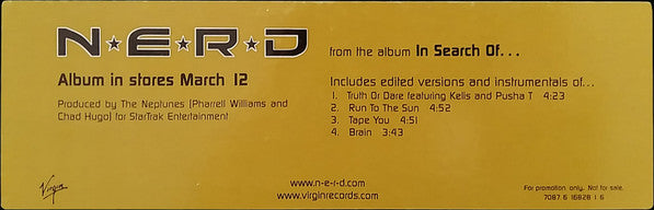 N*E*R*D - From The Album In Search Of... - Mint- LP Record 2002 Virgin Sampler USA Promo Vinyl - Hip Hop / Rock / Instrumental - Shuga Records