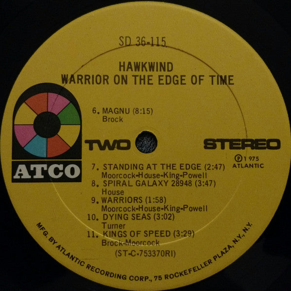 Hawkwind - Warrior On The Edge Of Time - VG LP Record 1975 ATCO USA Original Vinyl & OIS - Psychedelic Rock / Space Rock / Prog Rock / Hard Rock - Shuga Records