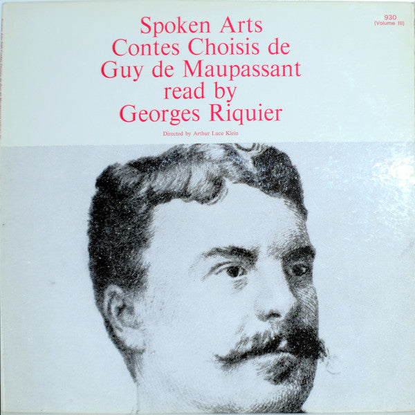Georges Riquier – Contes Choisis De Guy De Maupassant - VG+ LP Record 1950's USA Vinyl - Poetry / Spoken Word - Shuga Records