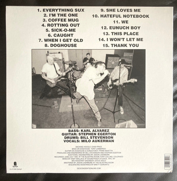 Descendents - Everything Sucks (1996) - Mint- LP Record 2017 Epitaph USA White Vinyl & Download - Pop Punk / Hardcore - Shuga Records