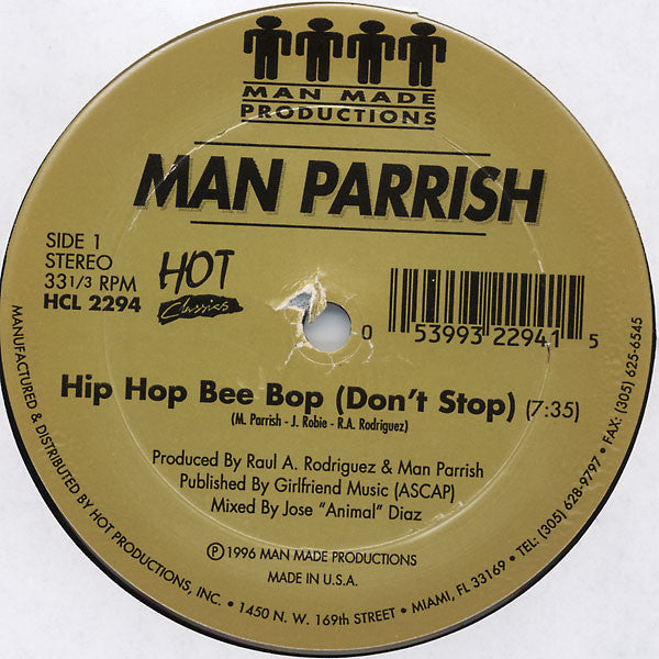 Man Parrish - Hip Hop Bee Bop (Don't Stop) - VG+ 12" Single Record 1996 Hot Classics USA Vinyl - Electro - Shuga Records