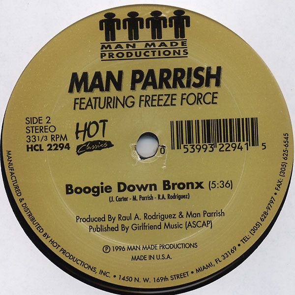 Man Parrish - Hip Hop Bee Bop (Don't Stop) - VG+ 12" Single Record 1996 Hot Classics USA Vinyl - Electro - Shuga Records